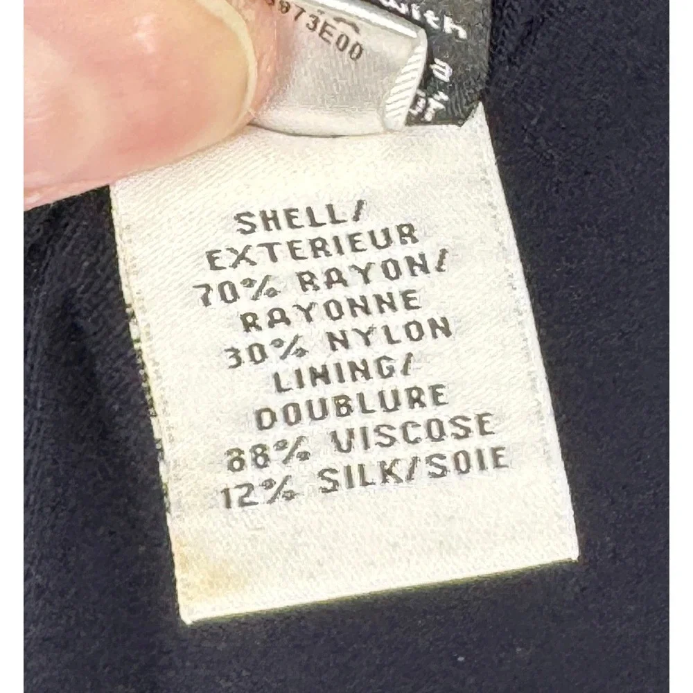 Diane von Furstenberg Navy Lace Sheath Sheer Dress Zipper Front‎ Size 2 Business - Picture 9 of 10